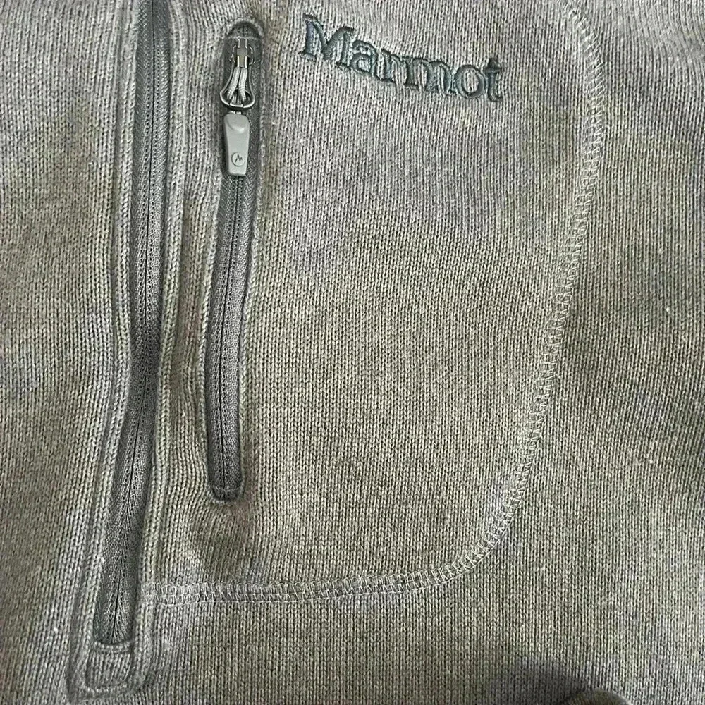 [L]Marmot Drop Line 1/2 Zip Lightweight Gray sweatshirt - Picture 4 of 7